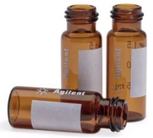 Виалы под винтовую крышку темн. Флакон, винт, 2 мл, ambr, WrtOn, 100PK, 8010-0012 Agilent
